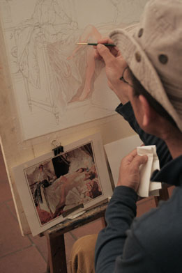 Drawing class in Florence, Italy